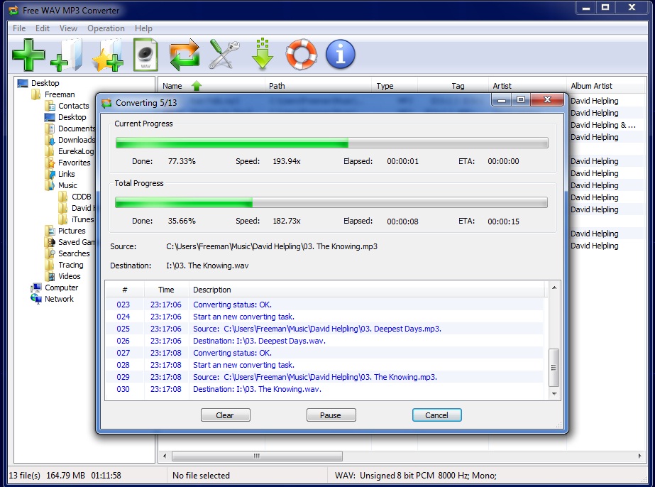 Click to view Free WAV to MP3 Converter 7.6.0 screenshot